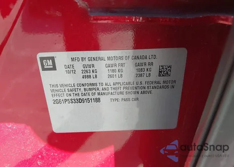 2013 Cadillac Xts Luxury z USA, uszkodzony, nr VIN 2G61P5S33D9151188